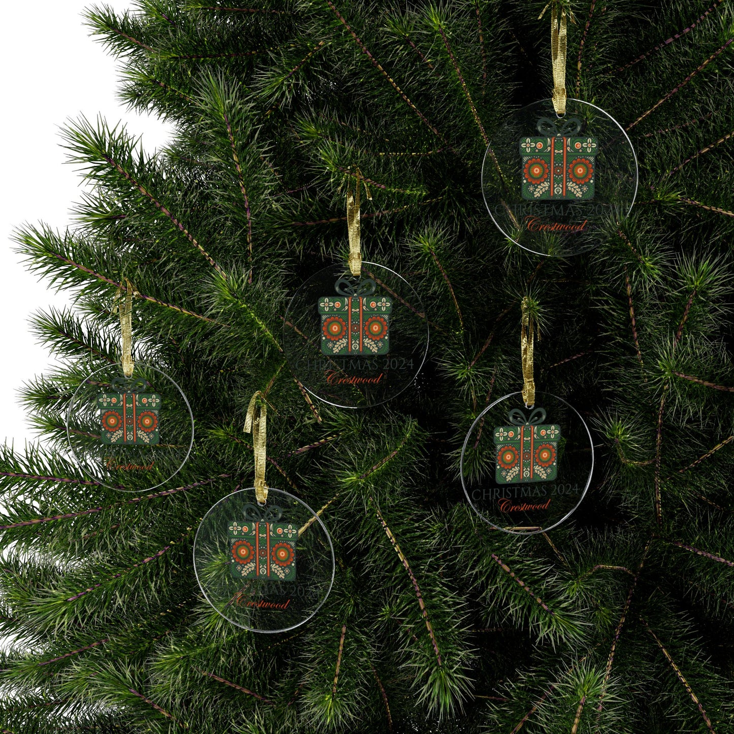 Crestwood Present Acrylic Ornament - 2024