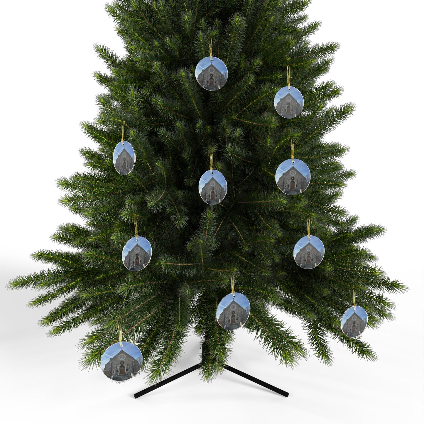 Annunciation Church Exterior at Christmas Ornament