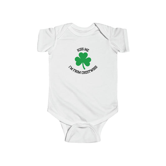 Kiss Me, I'm From Crestwood Shamrock Onesie | Baby