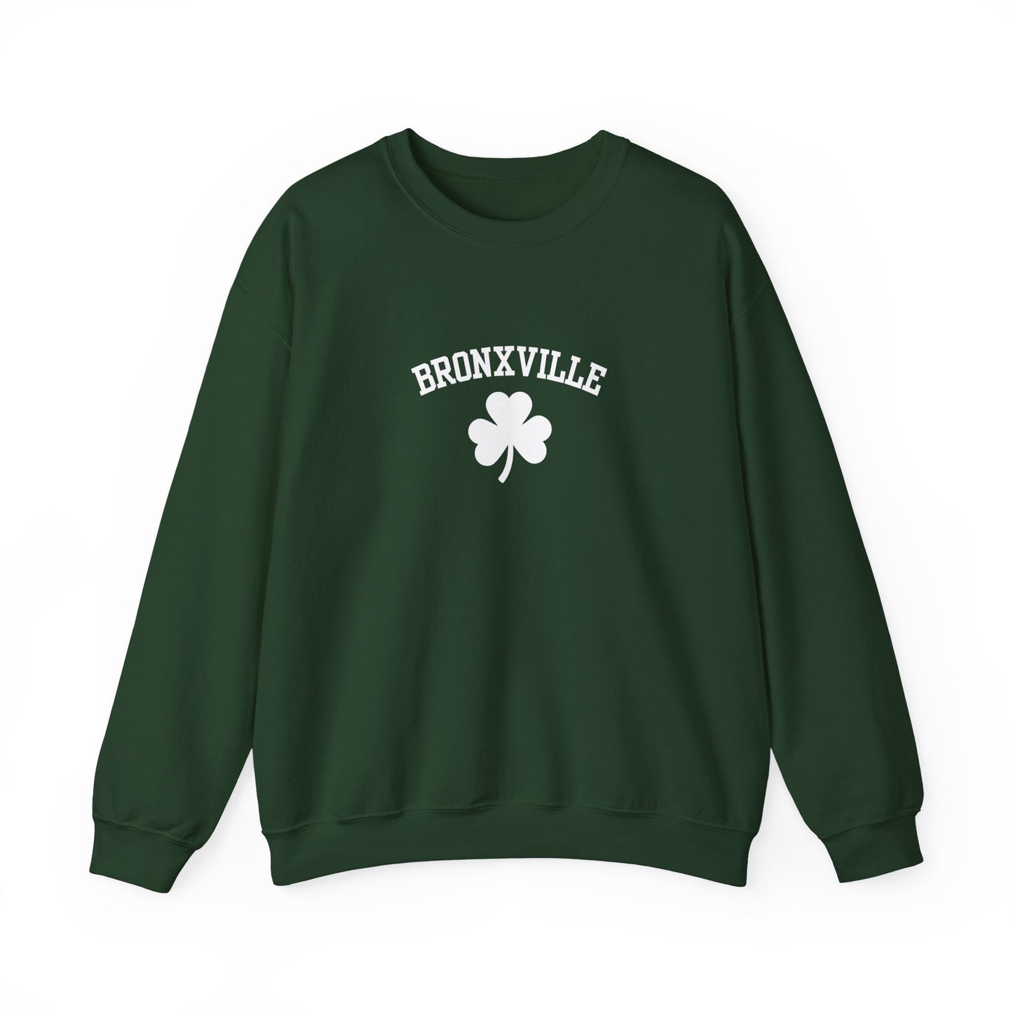 Bronxville White Shamrock Unisex Heavy Blend™ Crewneck Sweatshirt