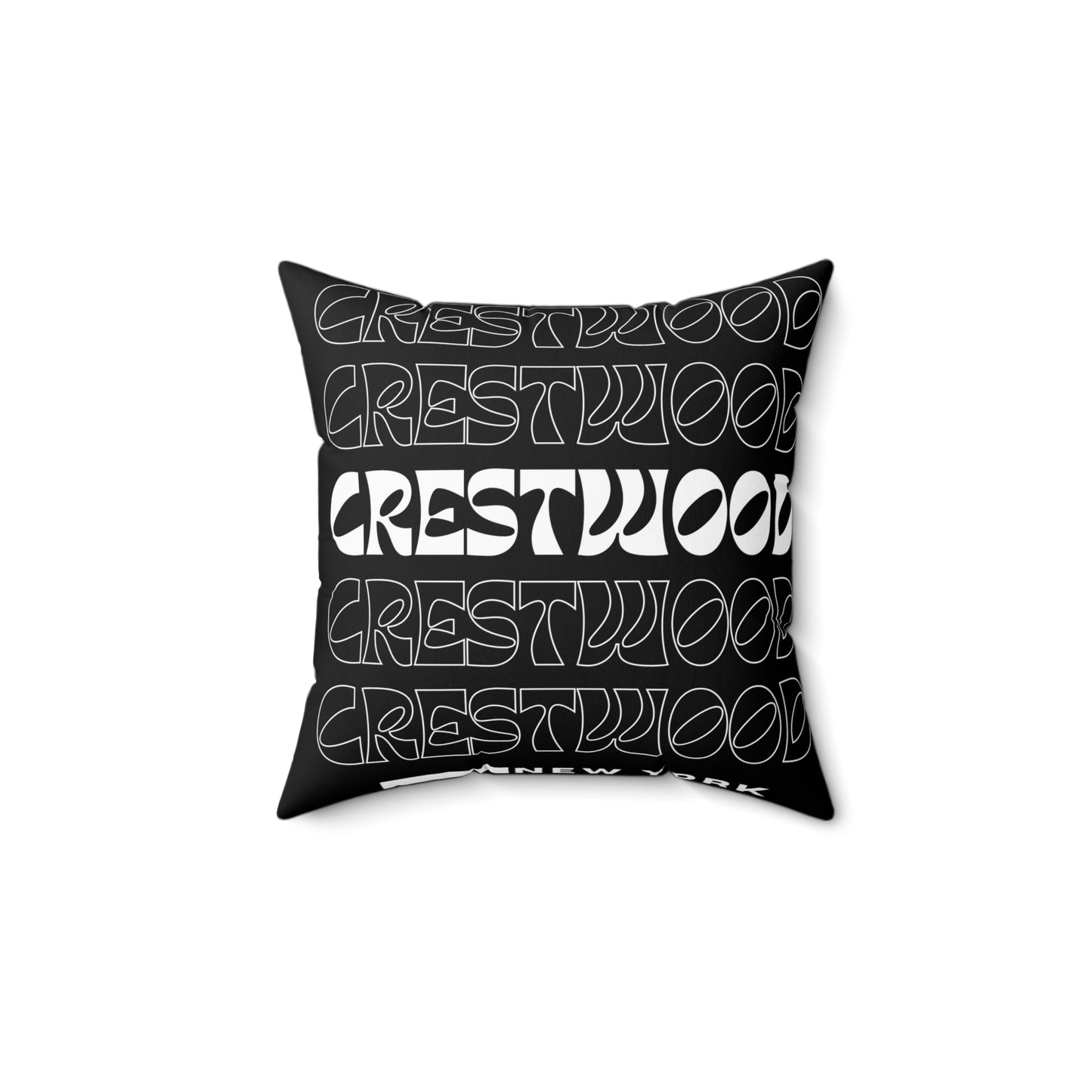 Black & White Spun Polyester Square Pillow