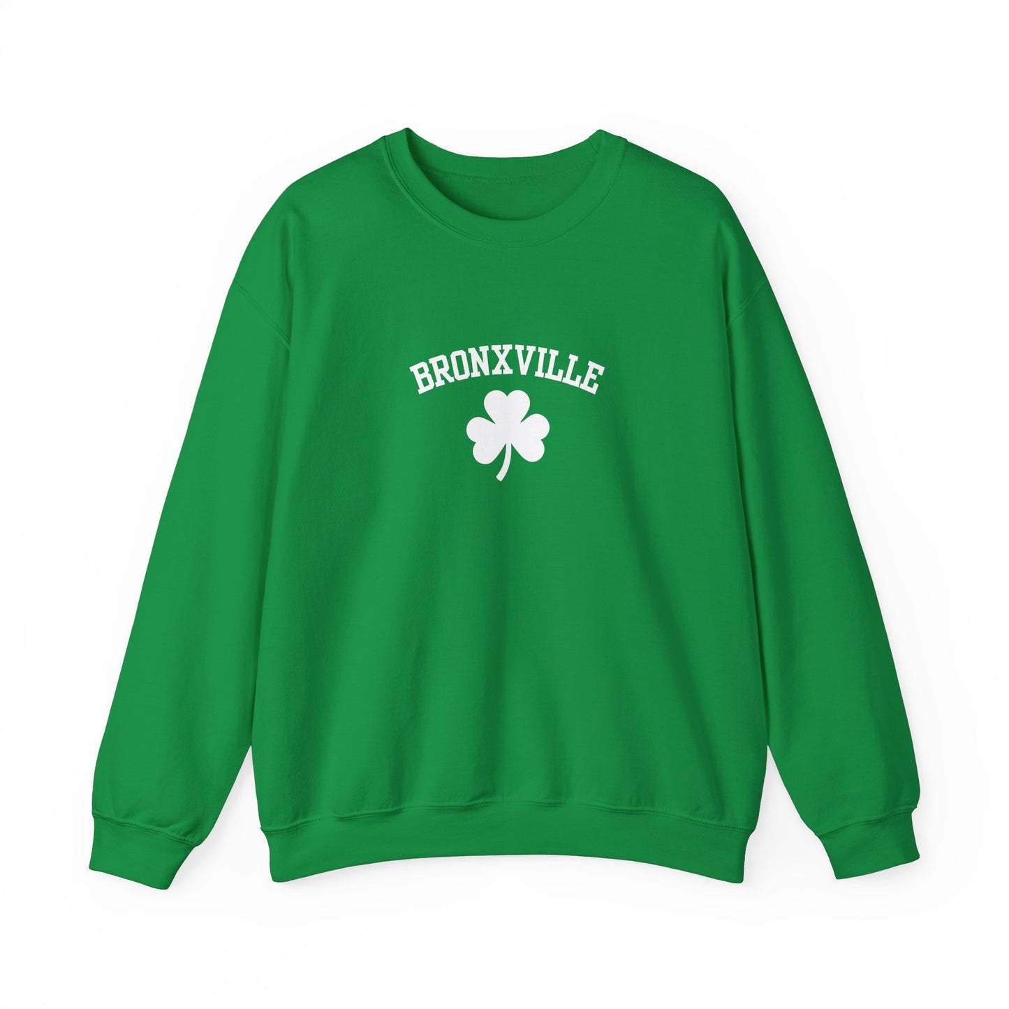 Bronxville White Shamrock Unisex Heavy Blend™ Crewneck Sweatshirt