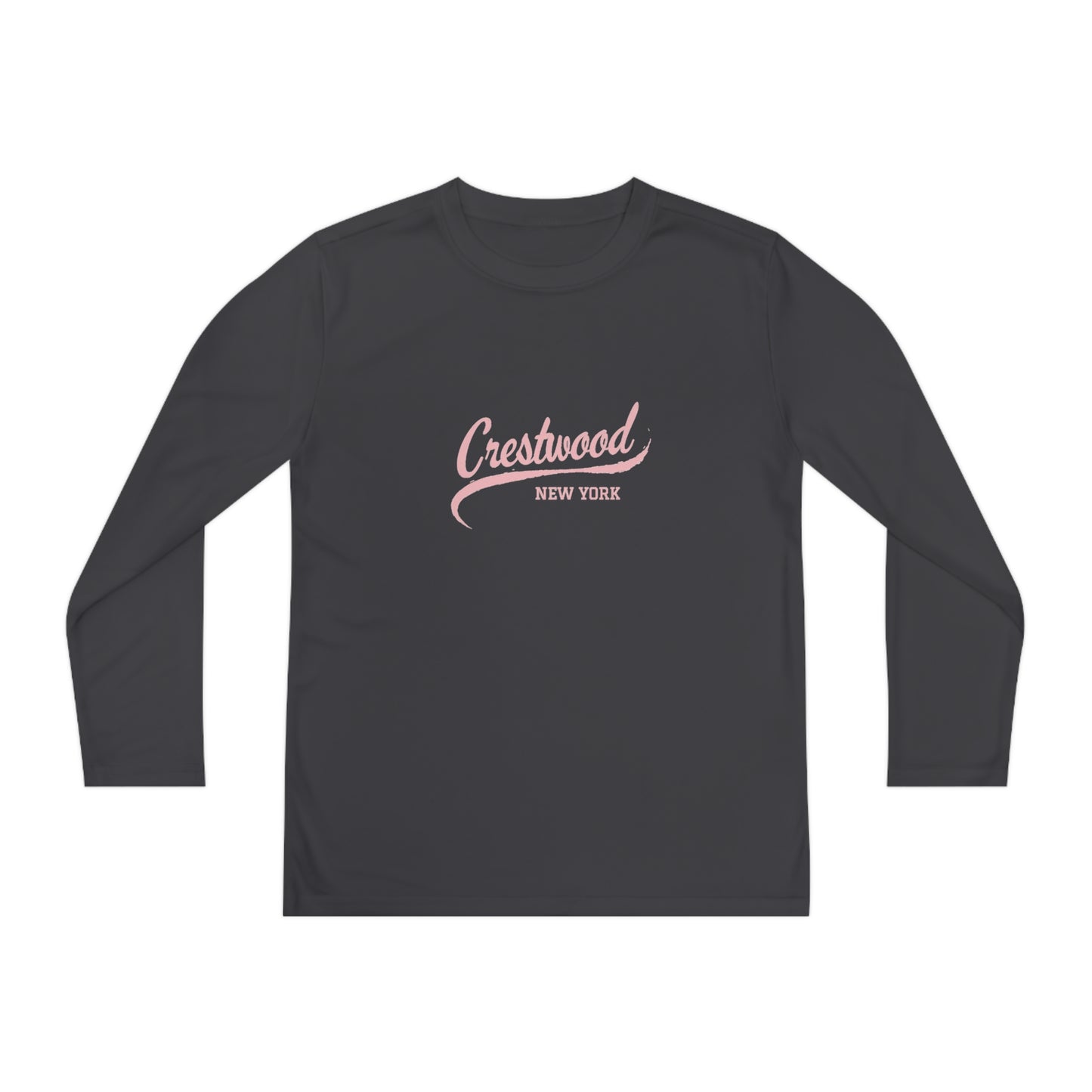 Youth Long Sleeve Pink Crestwood Swoosh Tee