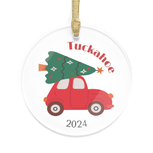 Tuckahoe Red Car and Tree Acrylic Ornament - 2024