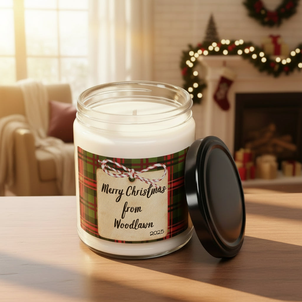 Merry Christmas from Woodlawn candle