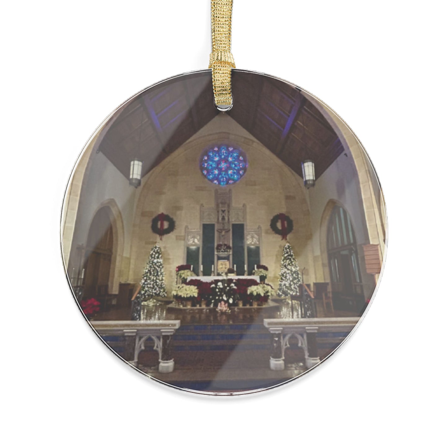 Annunciation Church Altar at Christmas Ornament