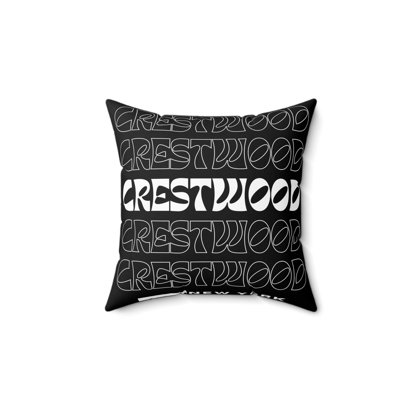 Black & White Spun Polyester Square Pillow