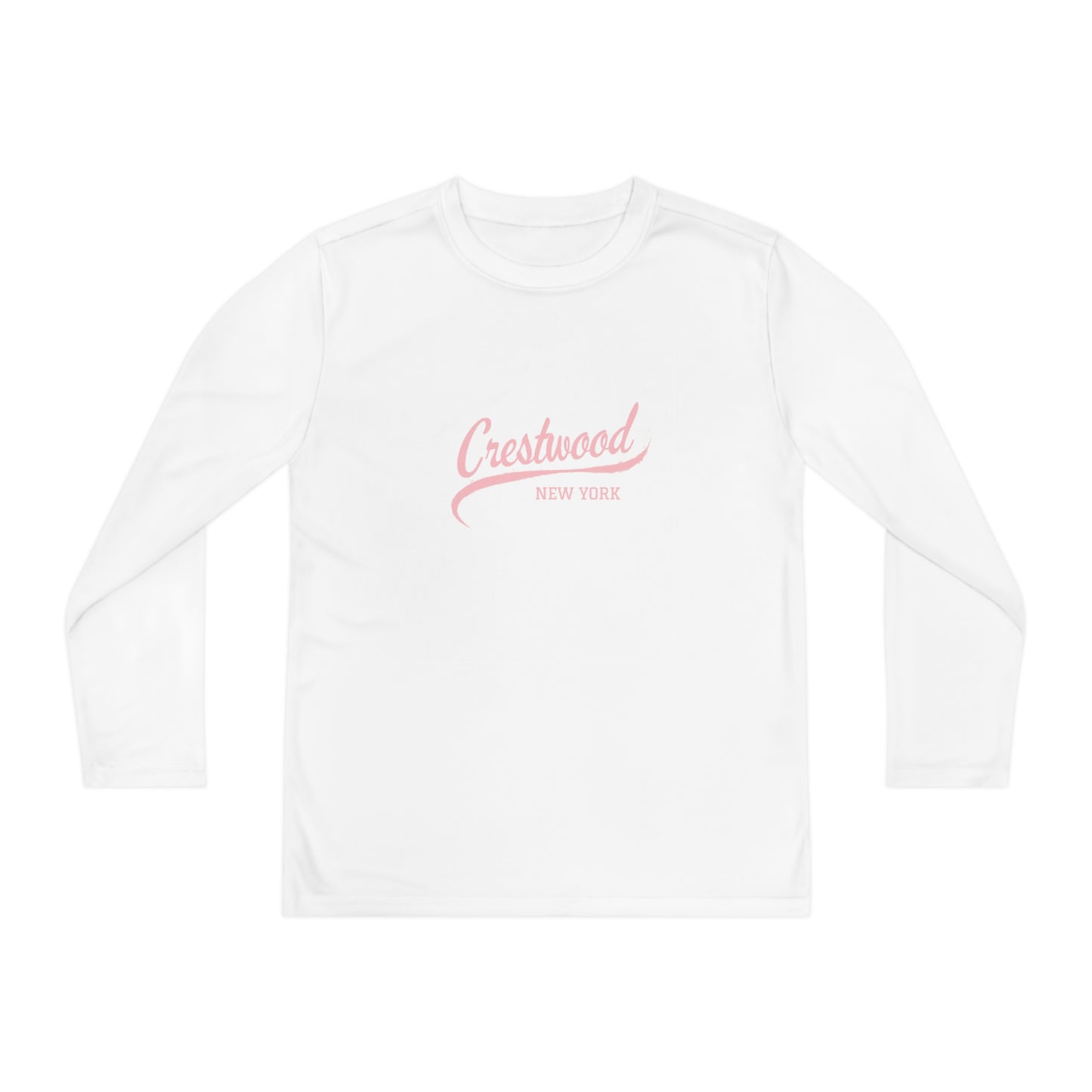 Youth Long Sleeve Pink Crestwood Swoosh Tee