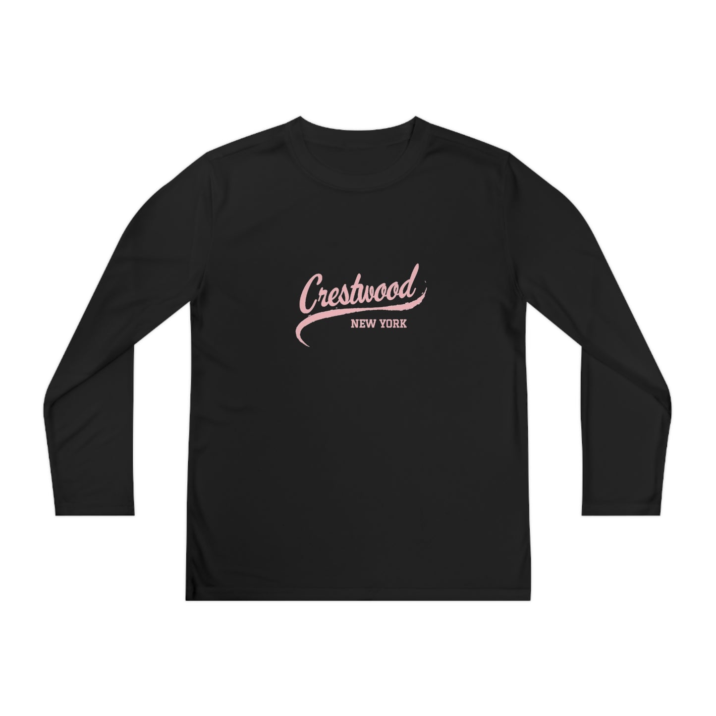 Youth Long Sleeve Pink Crestwood Swoosh Tee